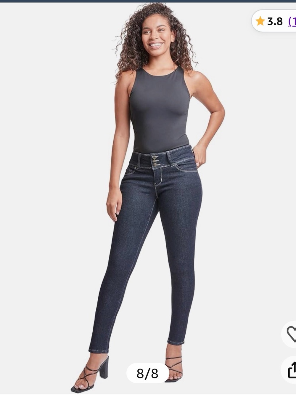 YMI Women's Dark Indigo High-Rise Skinny Jeans